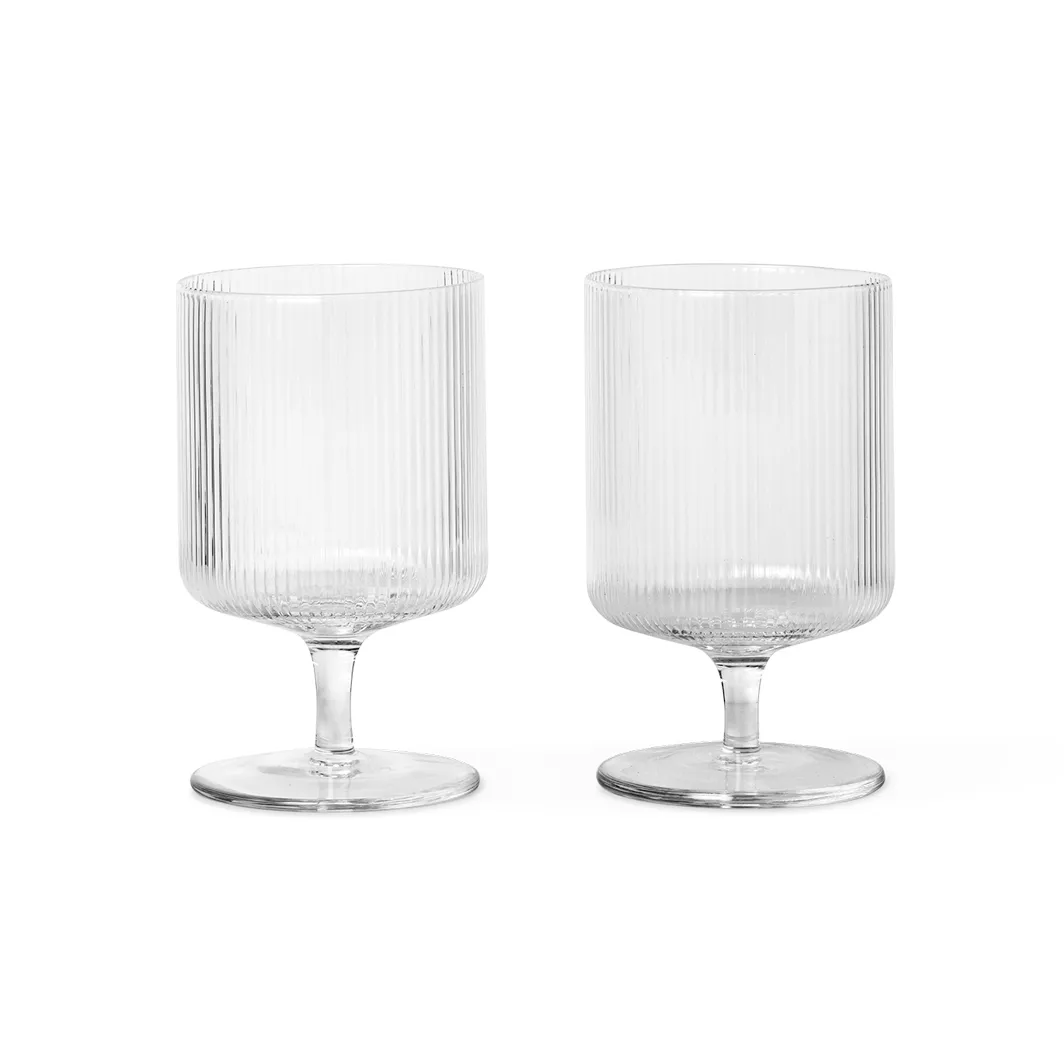 Ferm LIVING Verre à Vin Ripple Lot De 2 1 Ferm LIVING Verre à Vin Ripple Lot De 2