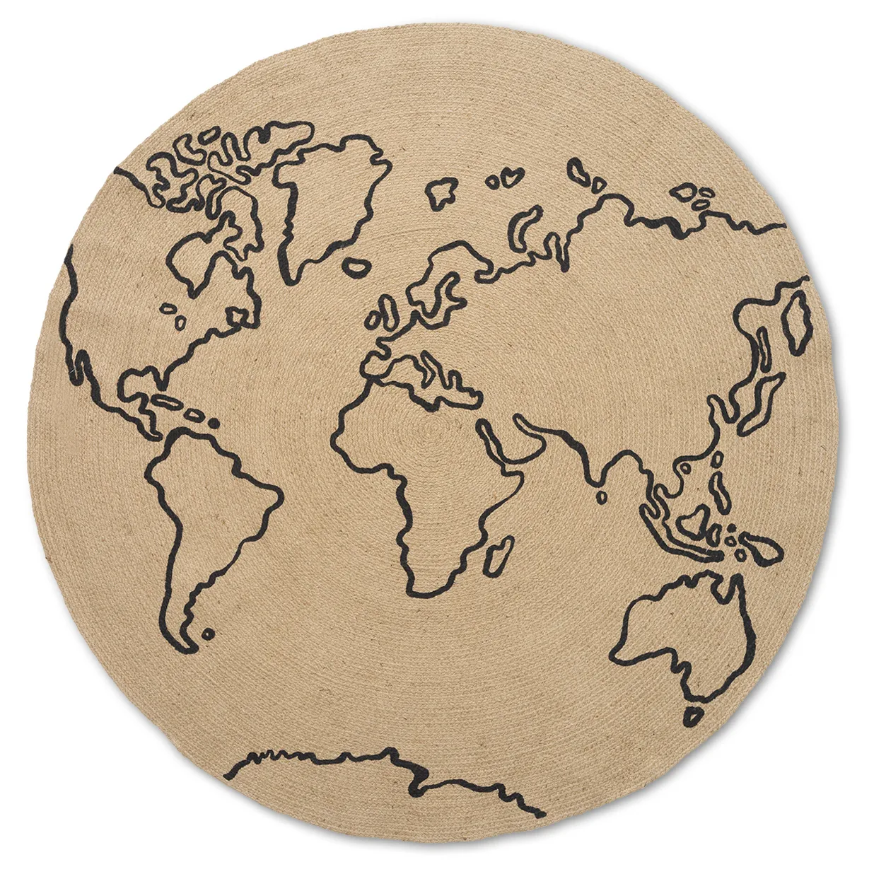 Ferm LIVING Tapis En Jute World Large Ø130 Cm 1 Ferm LIVING Tapis En Jute World Large Ø130 Cm