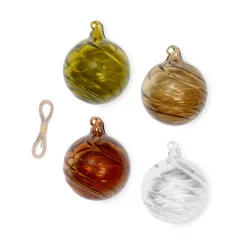 Ferm LIVING Boule De Noël Twirl Moyen Ø8 Cm Lot De 4