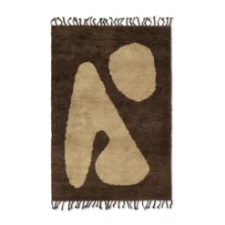 Ferm LIVING Tapis Abstract Brown Off-white