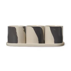 Ferm LIVING Pot à Herbes Inlay Avec Soucoupe Lot De 4