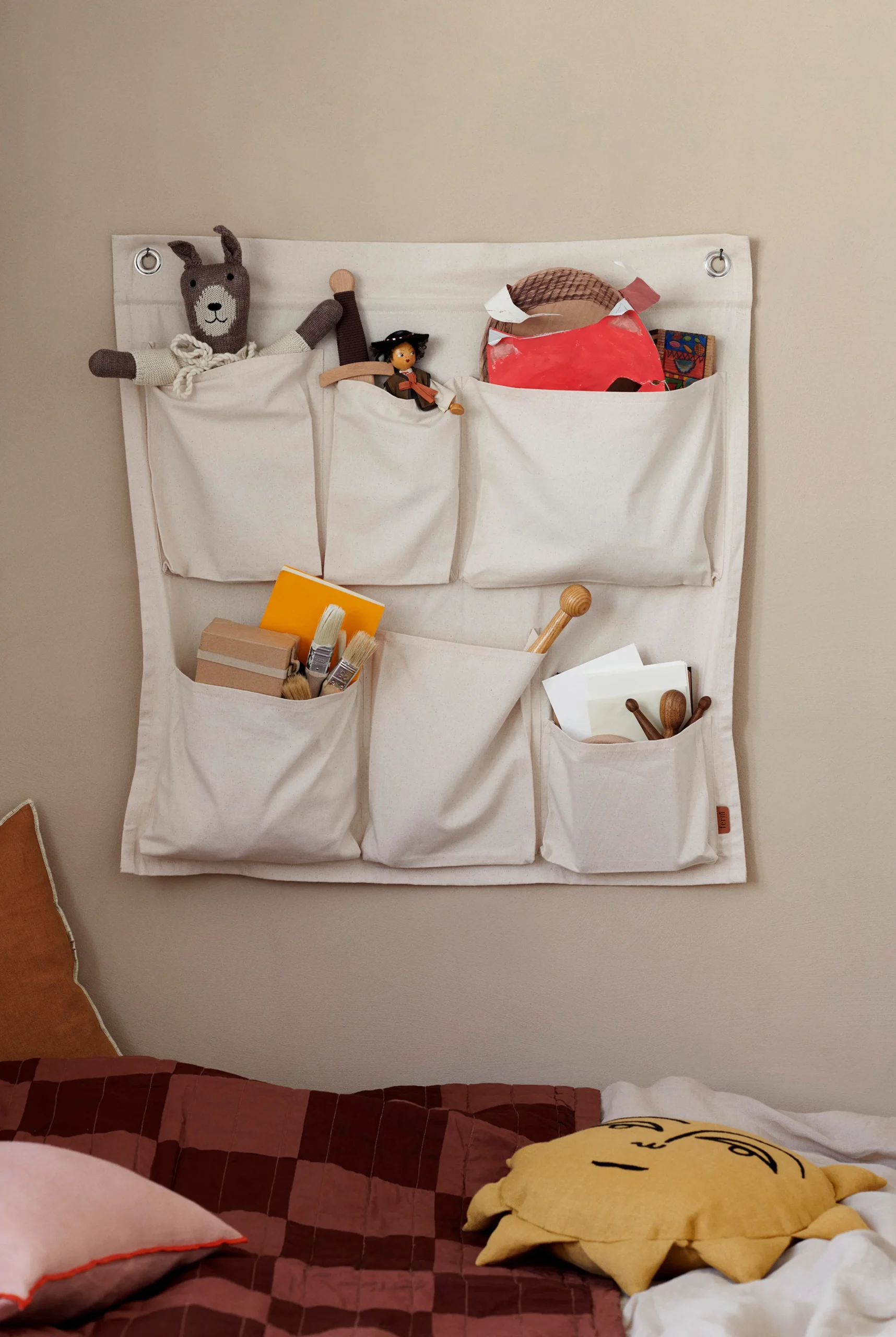 Ferm LIVING Pochettes Murales En Toile Rangement Mural 3 Ferm LIVING Pochettes Murales En Toile Rangement Mural – Image 3
