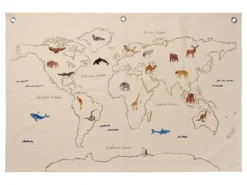 Ferm LIVING Carte En Tissu The World