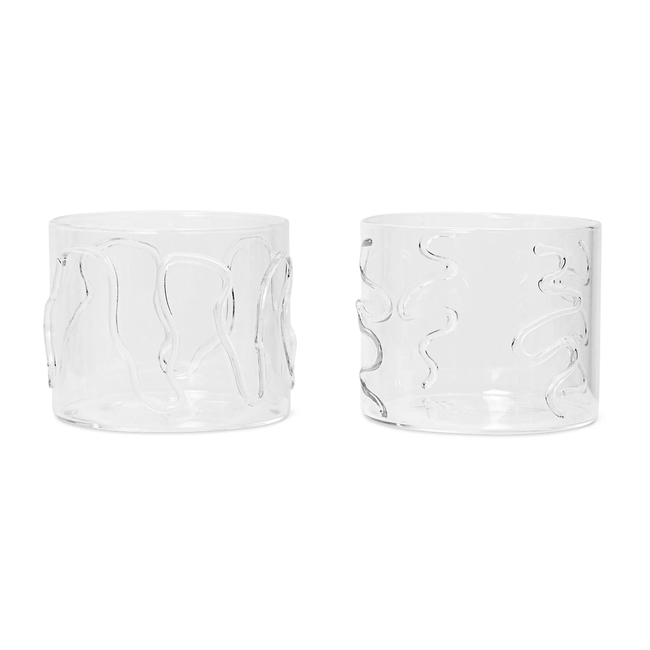 Ferm LIVING Verre à Boire Doodle Low, Lot De 2 1 Ferm LIVING Verre à Boire Doodle Low, Lot De 2