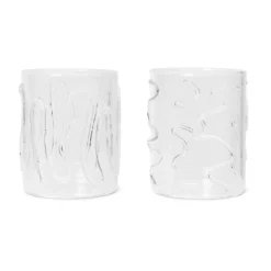 Ferm LIVING Verre à Boire Doodle Tall, Lot De 2