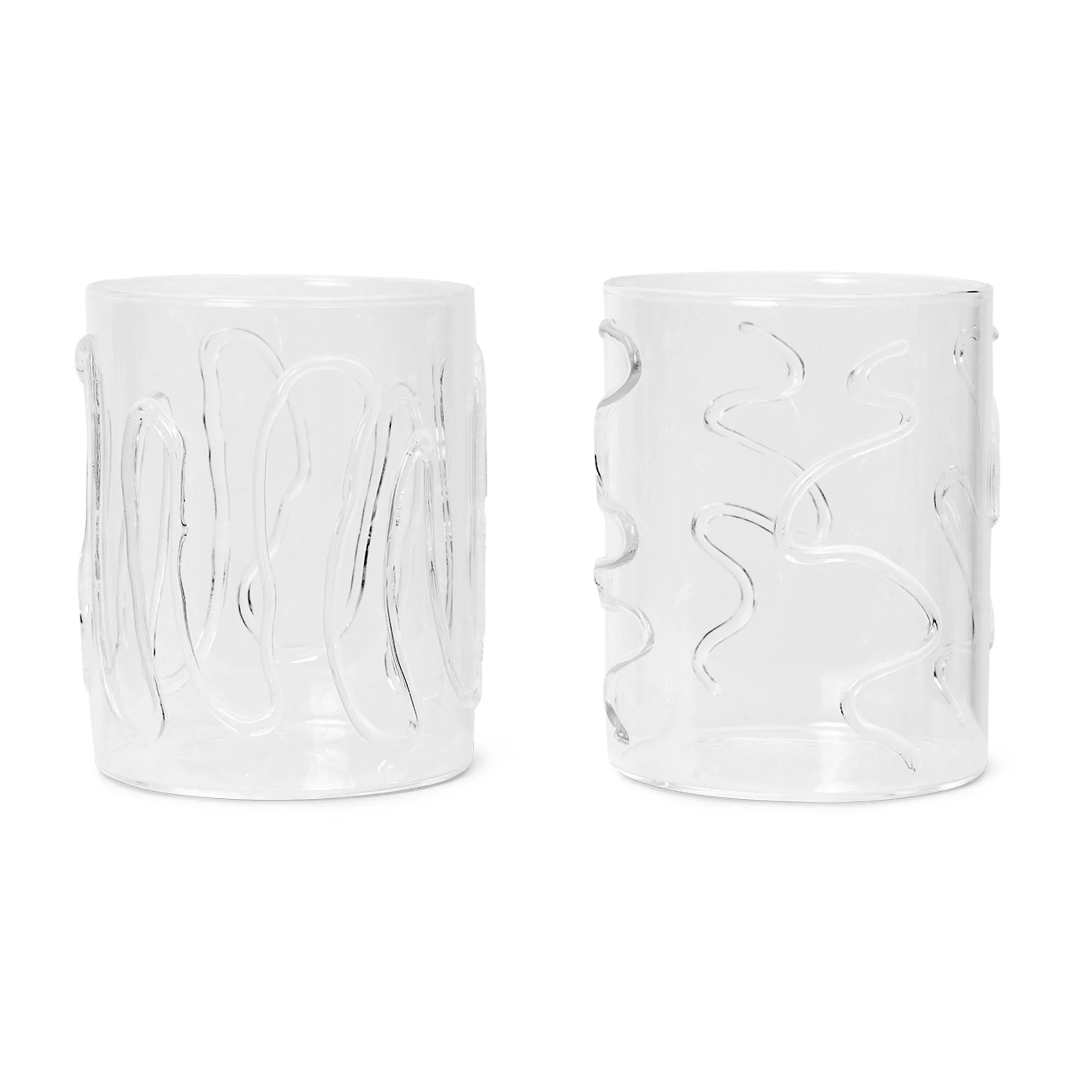 Ferm LIVING Verre à Boire Doodle Tall, Lot De 2 1 Ferm LIVING Verre à Boire Doodle Tall, Lot De 2